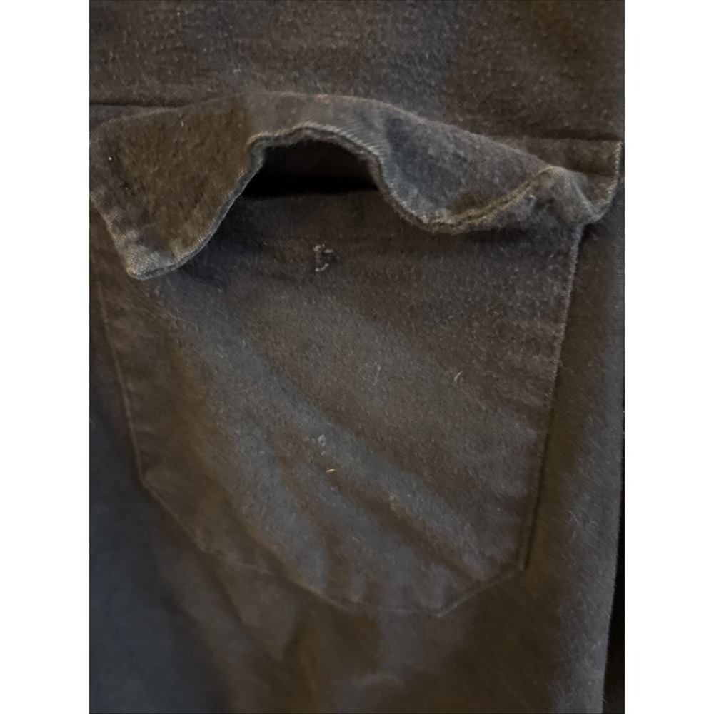 L.L.Bean Chamois Cloth Shirt Mens 16 XL Navy Blue Made in USA Workwear Cotton - Picture 5 of 11